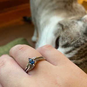 Sapphire Engagement Ring Set